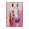 Stupell Industries Horse Visage on Pink Framed Giclee Wall Art Design by Petal Prints Design